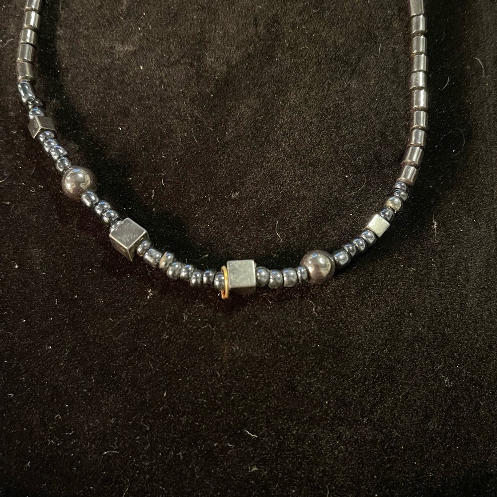 Elegant Black and Silver Beaded Necklace